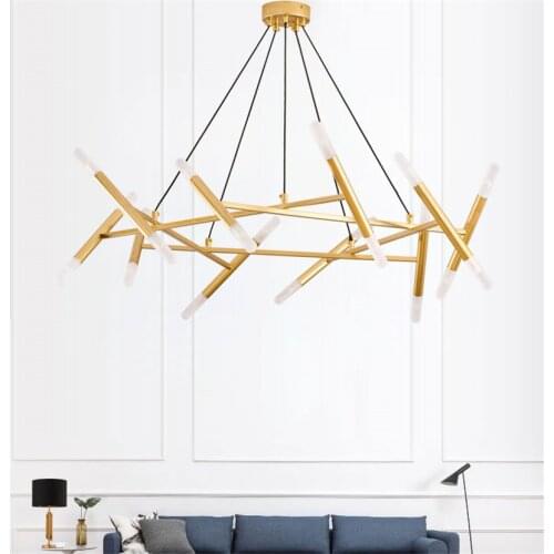 Modern Branch LED Pendant Light Fixtures Gold Metal Suspension LED Lamp For Parlor Study Bedroom Bar Store Home Lighting G798