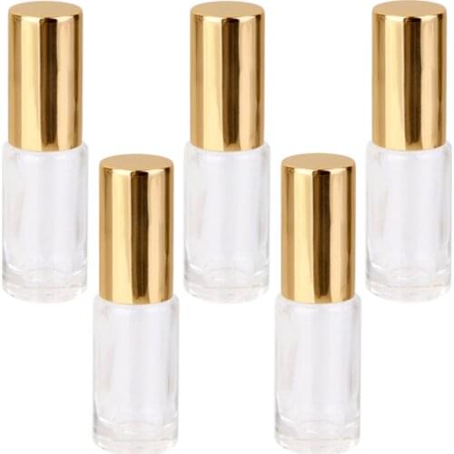 5x Vials Roll-on Glass Bottle Essential Oils Perfume Bottles 5 Ml