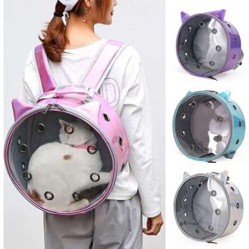 Round Breathable Pet Transport Shoulder Bag Travel Cat Carrier Outdoor Small Dog Cat Backpack Space Capsule Cage