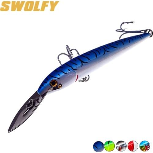 Swolfy 5pcs 185mm 60g Floating 5-8 meters minnow artificial hard bait stainless pike wobblers decoys pescar leurre