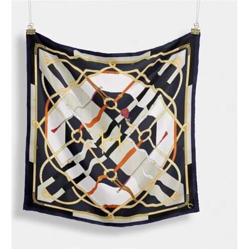 53CM String Belt Print Spring Summer Twill Silk Scarves New Girls Small Hijab Bandana Decorative Headband Accessories Neck Tie