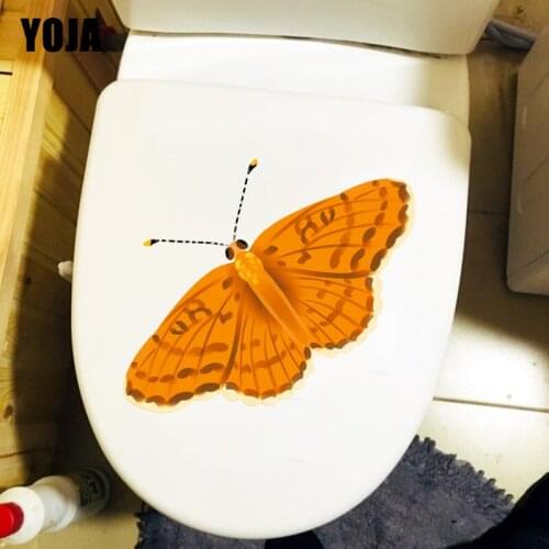 YOJA 23.4X14CM Flying Butterfly Home Decor Room Wall Sticker Lovely Cartoon Toilet Decals T1-2158