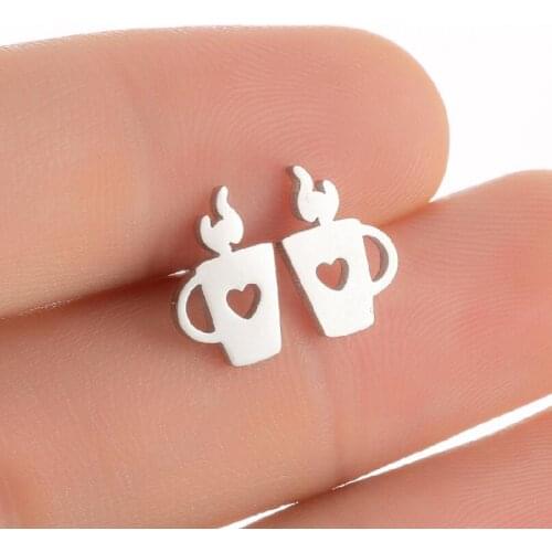 Punk Stainless Steel Earring for Men Women Unique Lighter Stud Earrings Funny Candle Earing Fashion Jewelry Kids Christmas Gift