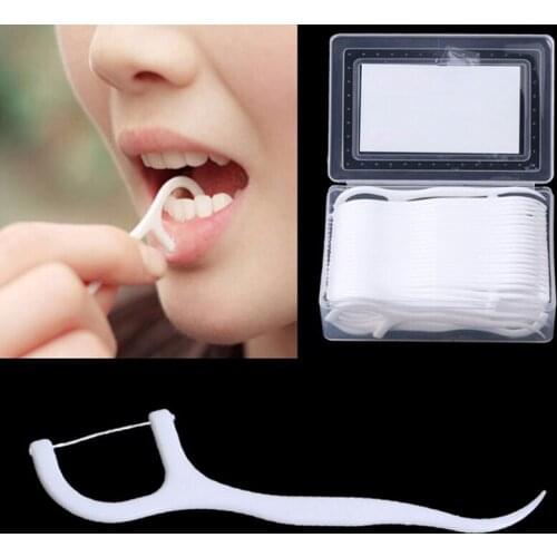 10PCS/30PCS/50PCS/Box Disposable Dental Floss Dental Cleaning Tooth Stick Floss Pick Interdental Brush For Teeth Cleaning
