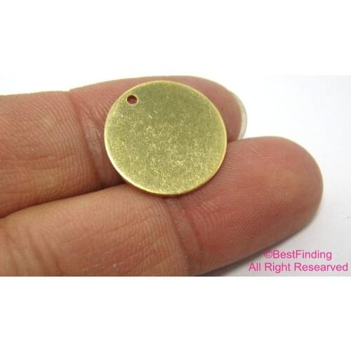 20pcs Brass 18x1mm round charm Raw brass findings R166
