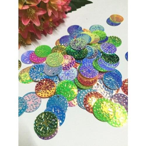 200pcs/lot Large Round Sequins 17mm PVC Round With Side Hole Garment Decoration Clothing Sewing Design Accessories Crafts Mix