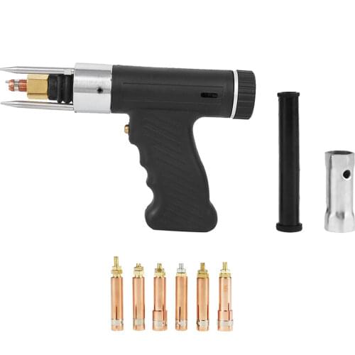 300mm/11.81in Capacitor Discharge CD Stud Welding Gun Welding Torch + 6Pcs M3 to M10 Collet Tools Black