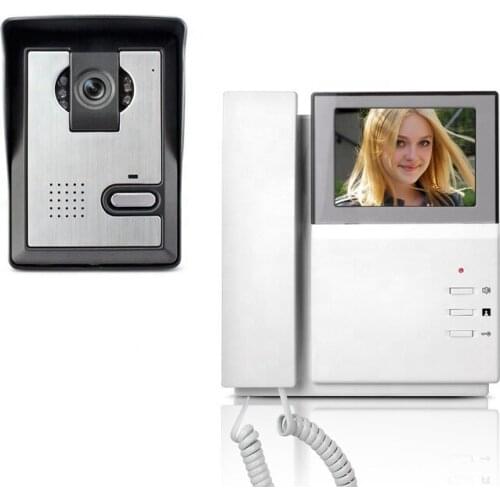 4.3 Inch Clear LCD Monitor Wired Video Doorbell Kits, Night Vision Camera Door Bell Intercom Video Door Phone System