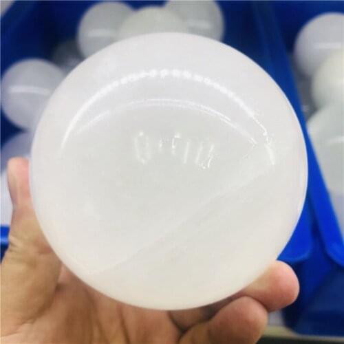 70-100mm natural white color calcite clear quartz stone large size crystal ball sphere for sale
