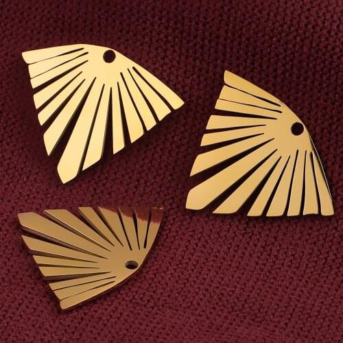 5pcs Lot Stainless Steel Sector Bohemia Earrings Making Supplies Charms Pendants DIY Connectors Earring for women wholesale