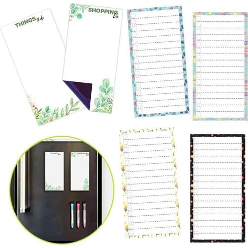 6pcs Magnetic Grocery List Pad for Fridge Magnets Dry-erase White Board Smart Refrigerator Writing Board Fridge Reminder Pads