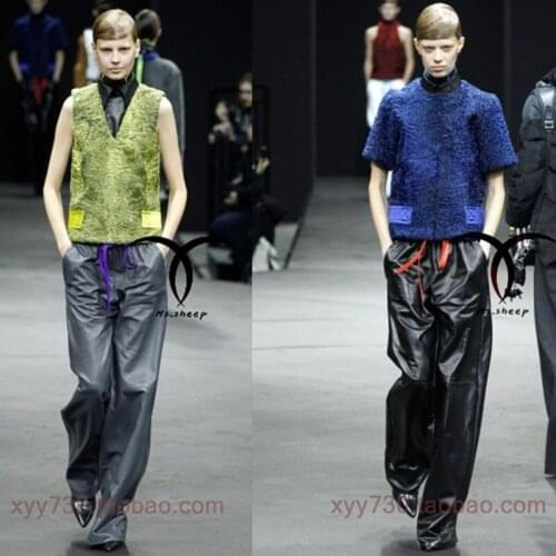 Pants Fashion Brand Womens Special Grade Sheepskin Leather Wide Leg Pants Casual Loose Queen Of Casual Loose Straight Pants