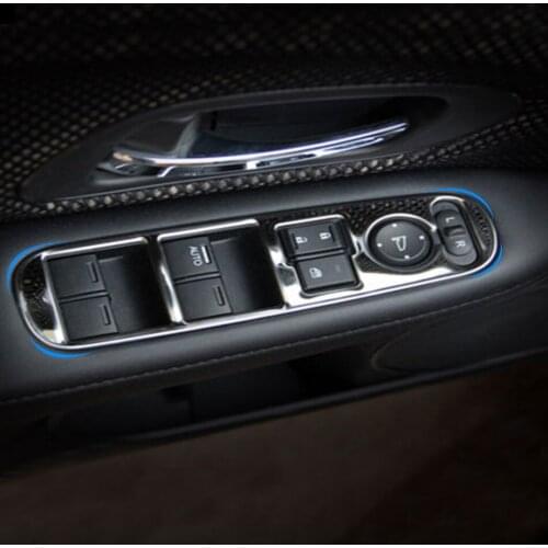 Carmilla Car Stainless Steel Car Interior Window Lifter Panel Cover Trim Sticker Case for Honda HRV HR-V VezeL LHD 2014 - 2017