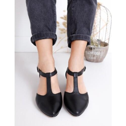 Jane Heels Black Skin Shoes