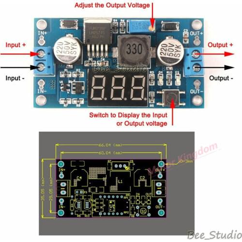 DC4V-35V LM2577 DC-DC Boost Step up Converter DC 5V 9V 12V 15V 24V 34V DC Adjustable Power Supply Module LED Display