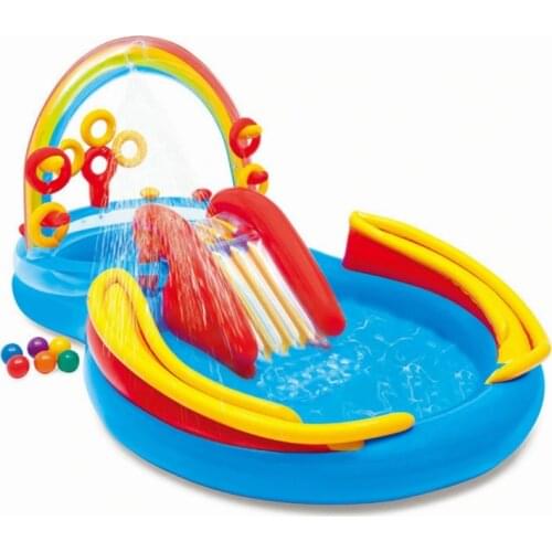 Children Yard Garden Lawn Large Inflatable Spray Water Splash Play Pool with Slide