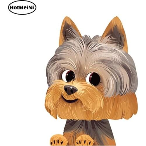 HotMeiNi 13cm x 9.3cm Yorkshire Terrier Waterproof Car Sticker Funny Pet Dog Decal Animal Sticker Window Trunk Bumper Decal
