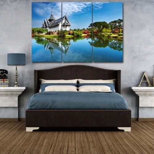 Thailand countryside view 3 pcs HD Canvas Painting Modern Home Decoration Living Room Canvas Print Painting Wall Decor Picture