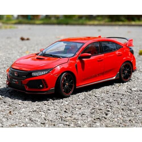 Alloy red/blue toy car model for 1/18 LCD Honda Civic TYPE R FK8 Japanese red sports car scale model miniature