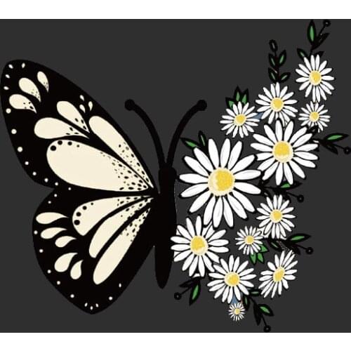 Fashion Butterfly Flower stickers for iron transfer clothes DIY accessory t-shirt dresses washable heat transfer