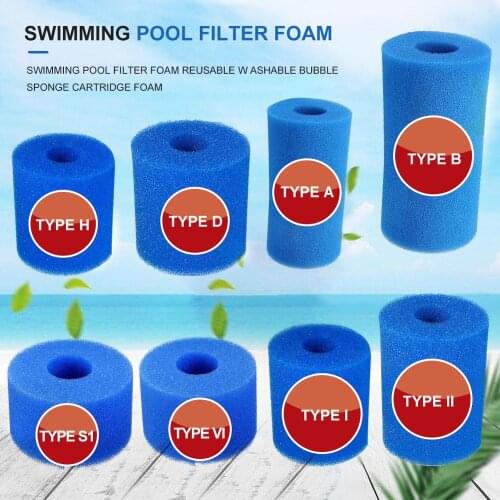 Washable Reusable Swimming Pool Filter Cleaner Sponge Cartridge Foam Sponge Filter Accessories for Type H/S1/A
