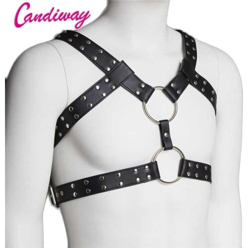Sex Bondage Set Leather Body Harness Sexy punk Restraints For Men Chest Strap Slave BDSM Adult Games Products discipline cosplay