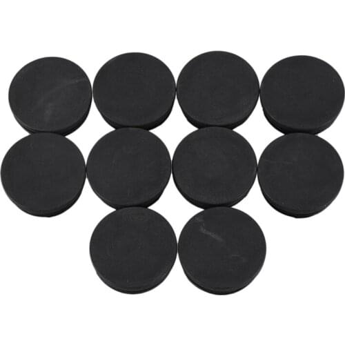 New 10 x Black Plastic 38mm Dia Round Tubing Tube Insert Caps Covers