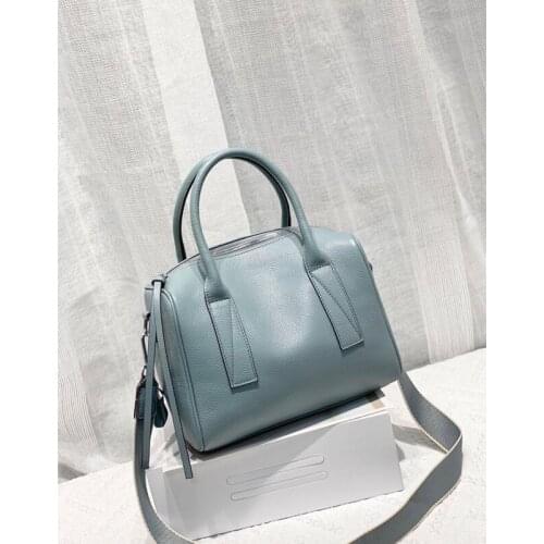 Solid New Fashion For Handbags Women Shoulder Bags 2021 Designer Genuine Color Leather Bag Classic Ladies Versatile Boston Bag