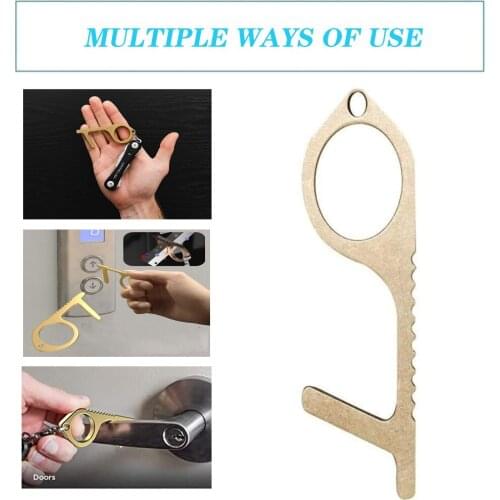 Door Opener NO TOUCH Key Chain Anti Contact Beer Trigger Touch Screen Touch Screen Key Ring Key Buckle Clean Key