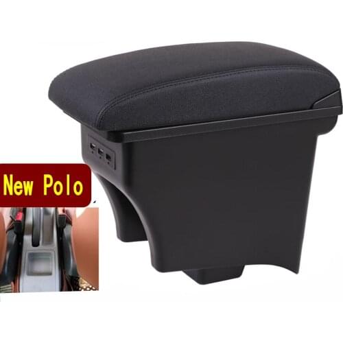 For Polo armrest box Polo V universal 2009-2018 car center console modification accessories double raised with USB