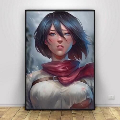 Damaged Mikasa by Nopeys Silk Fabric Poster And Print Wall Art Picture Painting Home Decor