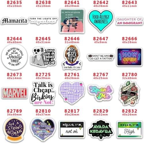 DIY Craft Supplies Sewing Accessories Cartoon Letter And Word Printed Planar Resins Mold 30 Pieces. PR-82635