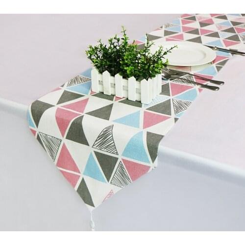 33x180/210/250cm Christmas Table Runner Colorful Linen Tablecloth Christmas Flag Home Party Decorative Table Runners Modern