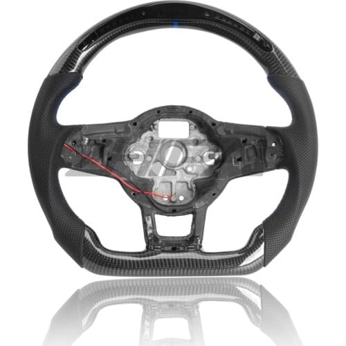 Carbon Fiber Steering Wheel For MK7.5 GTI R For Volkswagen Golf MK7 Surrounded by Perforated Leather with LED Steering Wheel