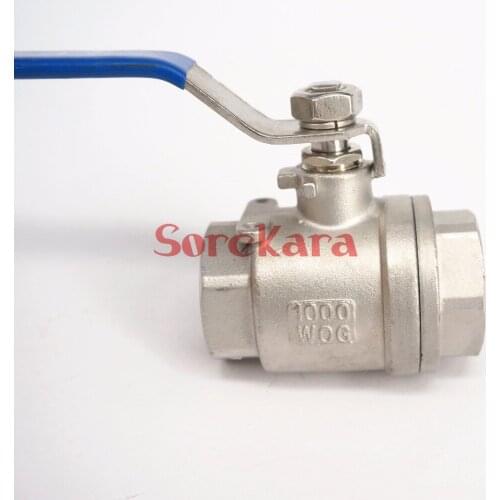 DN6 1/4" BSP Female Thread Full Bore 304 Stainless Steel 2-Piece Type Ball Valve oil water air 229 PSI
