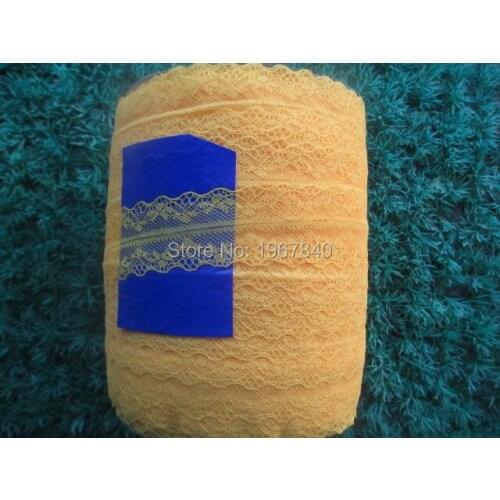 38 mm width of golden yellow lace fabric 10 yards / lot DIY clothing accessories Ribbon lace embroidery on both sides