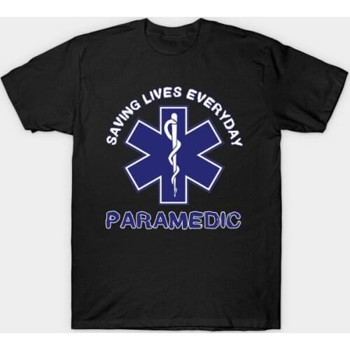 Saving Lives Everyday. EMS EMT Paramedic Caduceus Star of Life Symbol T-Shirt Summer Cotton O-Neck Short Sleeve Mens T Shirt New