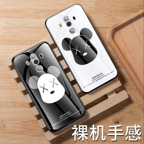 BONVAN Glass Case For Huawei P40 Pro Plus Lite E Hard Cover Huawei Nova 6 7 se 5 5i Pro 7i 5Z 5T 3 3e 3i 4 4e Bear Couqe Capa