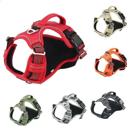 Oxford Reflective Pet Dog Harness Adjustable Safety Breathable Dog Harnesses Walking Dog Collars Harness For Big Medium Dogs XL