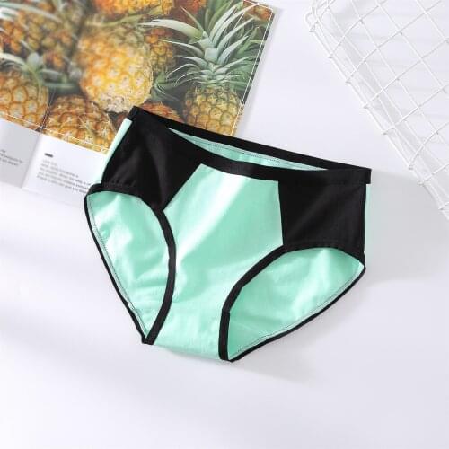 High Rise Panties Women Patchwork Briefs Cotton Underwear Knickers Seamless Underpants Sensual Lingerie Woman Brathable Briefs