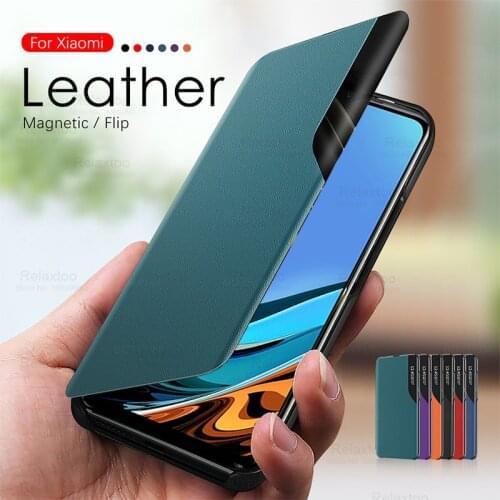 PU Leather Smart Window View Flip Covers Case For Xiaomi Redmi 9T redme redmy 9 t 9t t9 Magnet Stand Coque redmi9t phone shell