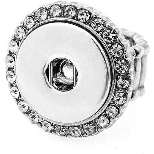 Vintage DIY elastic snaps ring fit 18mm metal snap buttons womens fashion jewelry Mens ring one direction