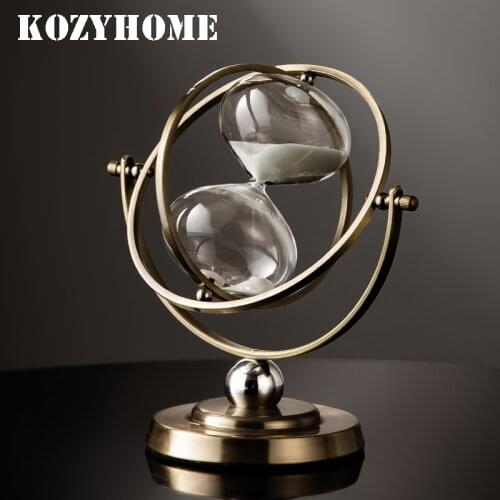 15/30/60 Minute Vintage Hourglass Rotating Metal Sandglass Sand Clock Timer Sand Watch Office Home Decorations