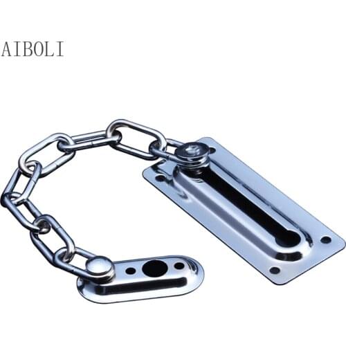 Stainless Steel Anti-Theft Chain Chain Door Guard with Spring Anti-Theft Press Security Lock Anti-lock Door Chain for Protection