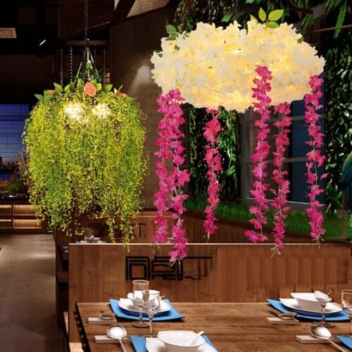 Green plants, flowers, chandeliers, Internet cafes, restaurants, cafes, restaurants, decorative LED plant lights