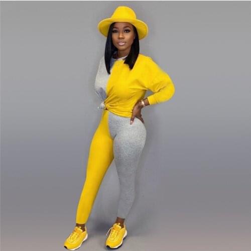 FUFUCAILLM Women 2 Pcs Tracksuit Sets Color Block Long Sleeve Pullover Top + Elastic Waist Pants for Women Autumn Winter Outfits