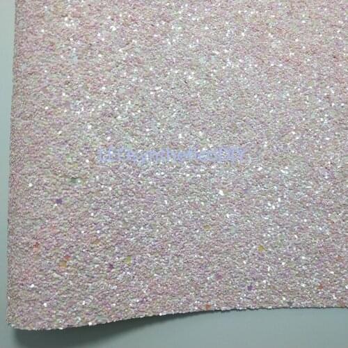 1PC 21X29CM Synthetic Letaher Cuero Sintetico Pale Pink Chunky Glitter Leather For Making Bows Accessories LEOsyntheticoDIY T24C