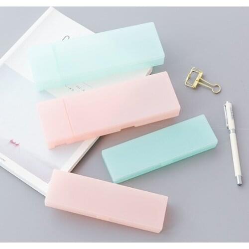 1pcs Korea Creative Stationery Simple Multifunction Creative Pencil Box Translucent Frosted Storage Pencil Case Pencil Case