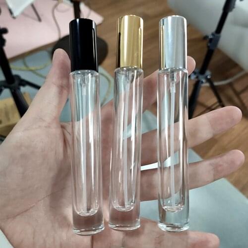 10/30pcs 10ml Round Portable Glass Refillable Perfume Bottle With Aluminum Atomizer Empty Parfum Case For Traveler