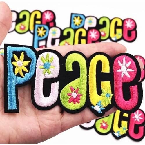 10PCS Wholesale Mix Peace Patches Iron on Embroidery Sewing Supplies Applique Fabric Badge Sticker DIY Jeands Jackets Decor